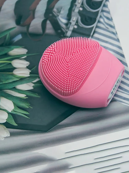 Electric Silicone Facial Cleanser Massager Skincare Massage Tool Beauty Machine Vibration Cleaning Of Pores Self Provided Batter