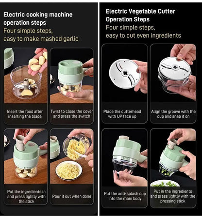 Home Electric Vegetable Cutter Vegetable Chopper Automatic Chopper Slicer Multifunctional Gatling Chopper Garlic Mincer