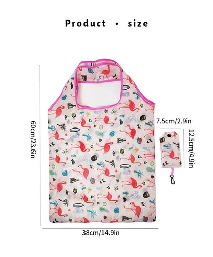 Reusable Shopping Bag Nylon Foldable Grocery Bag Creative Eco-Friendly Tote Bag Lightweight and Durable