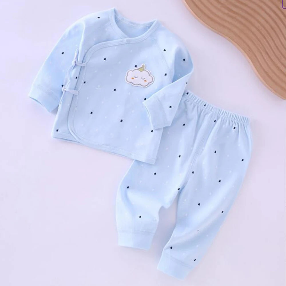 Baby Boy Outfits Spring Autumn Long Sleeve Tops + Pants Two Pieces Newborn Clothes Hospital 0-6 Months Girl Sets