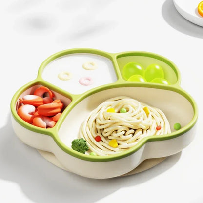 Baby Silicone Dining Plate with Baby Feeding Toddler Training Tableware Straw Cute Cat Claw Child Dishes Kids Plate Dishes Bowl