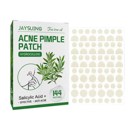 144pcs Acne Pimple Patches Translucent Matte Hydrocolloid Salicylic Acid Tea Tree Oil For Inflamed Acne Improve Whiteheads