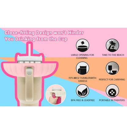Snack Bowl For Stanley Cup, Silicone Snack Tray Compatible With Stanley Cup, Reusable Snack Ring