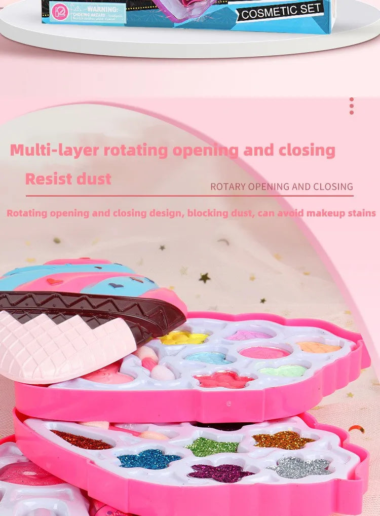 Girl Ice Cream Cosmetics Princess Cosmetics Box Ice Cream Box Lipstick Children's Toys Children's Games Baby Cosmetics Set