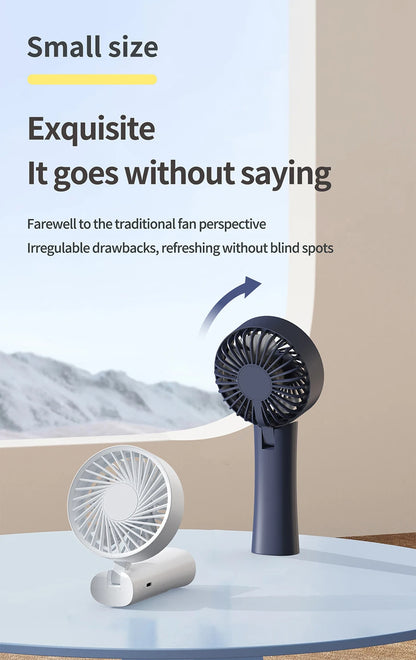 Portable Handheld Fan, Fan 6 Speed Wind LED Display Personal Mini Travel Fan  Hand Held Fan USB Foldable Electric Fan