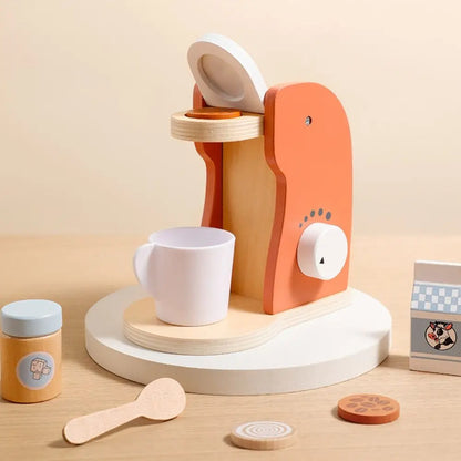 Blender Simulation Wooden Coffee Machine Montessori Early Learning Kitchen Pretend Play Toy Exquisite Cognitive