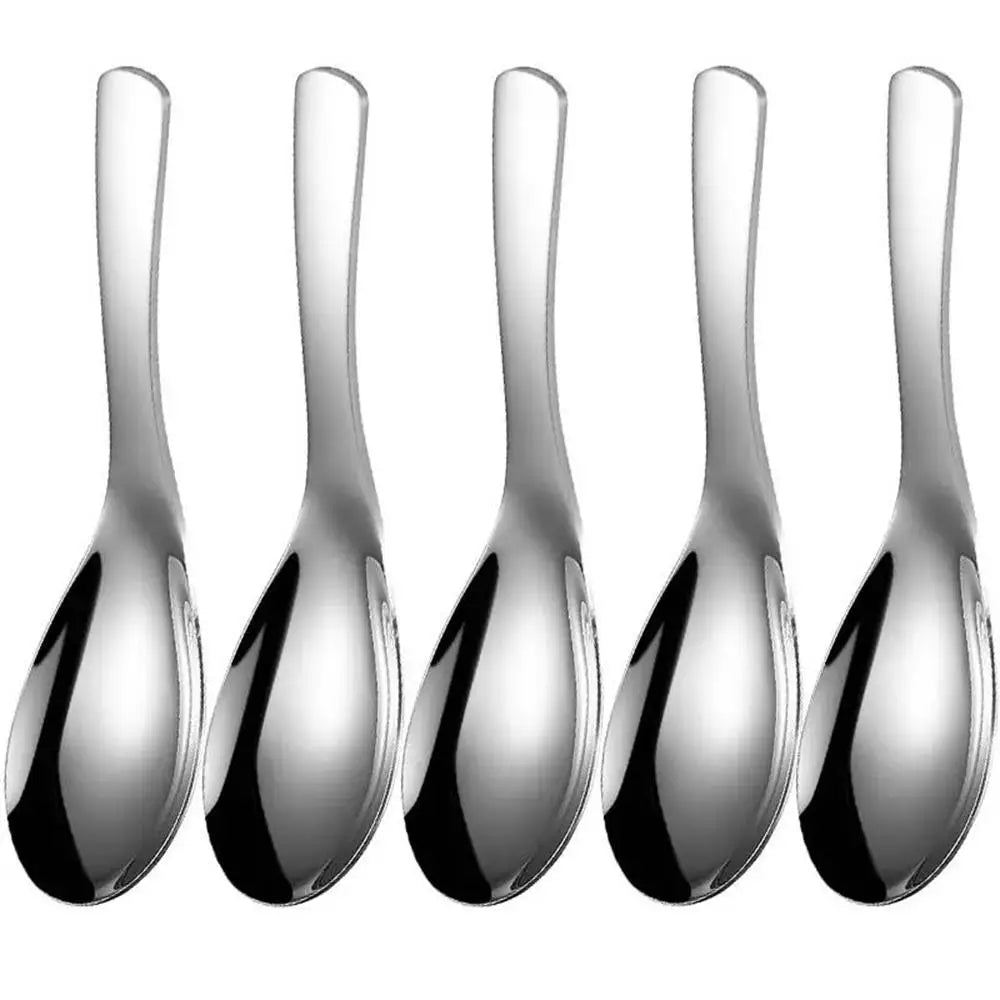 5pcs 304 Stainless Steel Spoon Spoon Household Creative Stainless Steel Tablespoon Soup Spoon Small Spoon Spoon Children Dinner