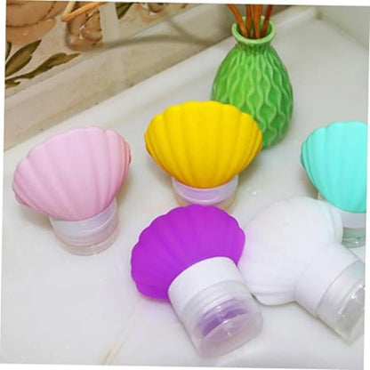 Leak Proof Squeezable Silicone Travel Bottles, Reusable, Refillable Bottles, Shell Shape