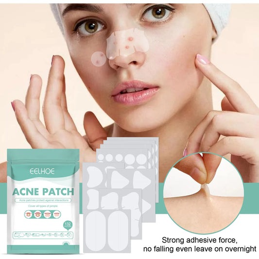 132Pcs Acne Pimple Patches Skin Blemish Treatment  Patches Professional Face Cleaning Care Invisible Large Hydrocolloid Sticker