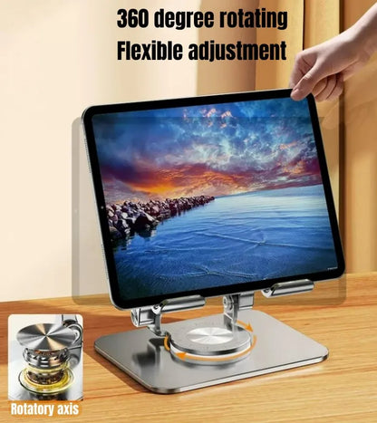 Tablet Stand Adjustable with 360 Swivel Base Aluminum Tablet Stand Holder Universal Tablet Holder for iPad Samsung Huawei Lenovo