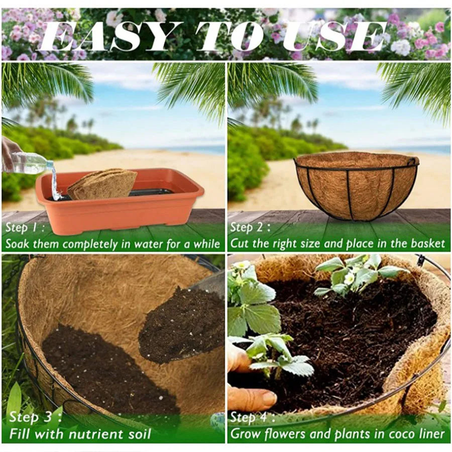 Coconut Palm Basket Cushion Coconut Palm Inner Lining Hanging Basket Hanging Pot Wall Hanging Flower Pot