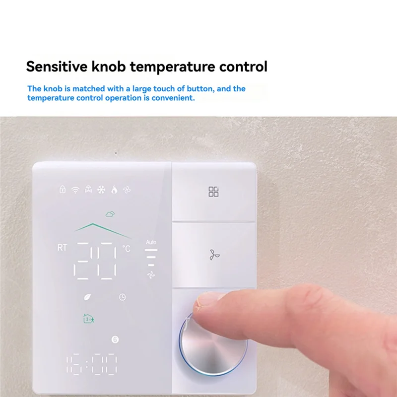 ABJN-Tuya Smart Thermostats For Air Conditioner With WIFI Remote Control Smart Knob Thermostat LED Temperature Control Switch C