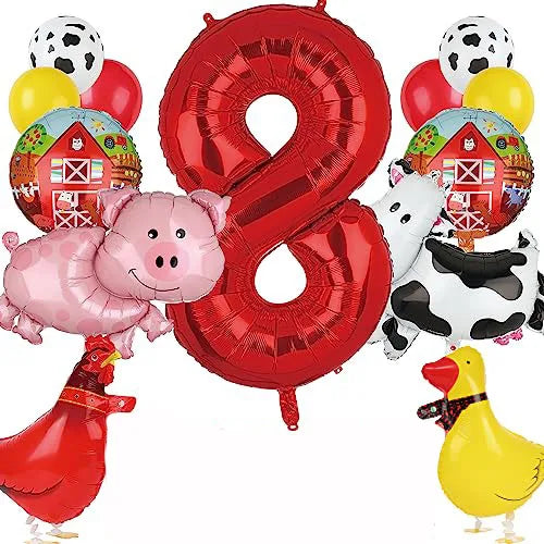 Farm Animals Tableware Plates Cups Napkins Tablecloth Farm Birthday Party Decor Birthday Banner Farm Animals Pig Cow Balloon
