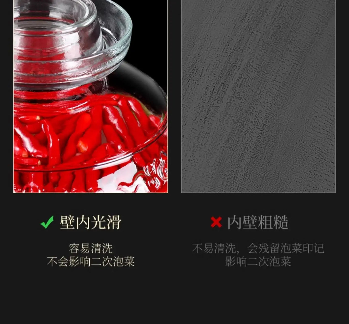 Traditional Fermenting Kit Crock with Water Seal Airlock Lid, for Pickles Kimchi Sauerkraut,Glass Jar with Lid Fermentation Jar