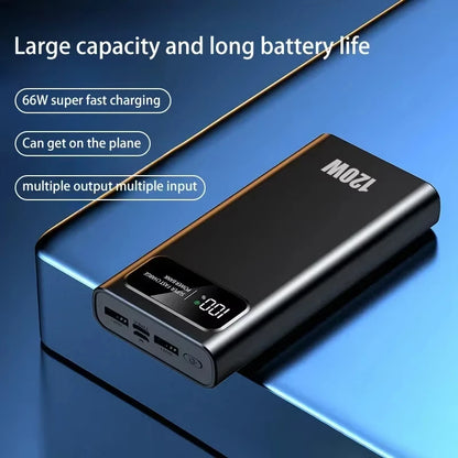200000mAh Portable Power Bank External Battery High-capacity 120W Super Fast Charging LED Digital Display For Phone Durable Hot