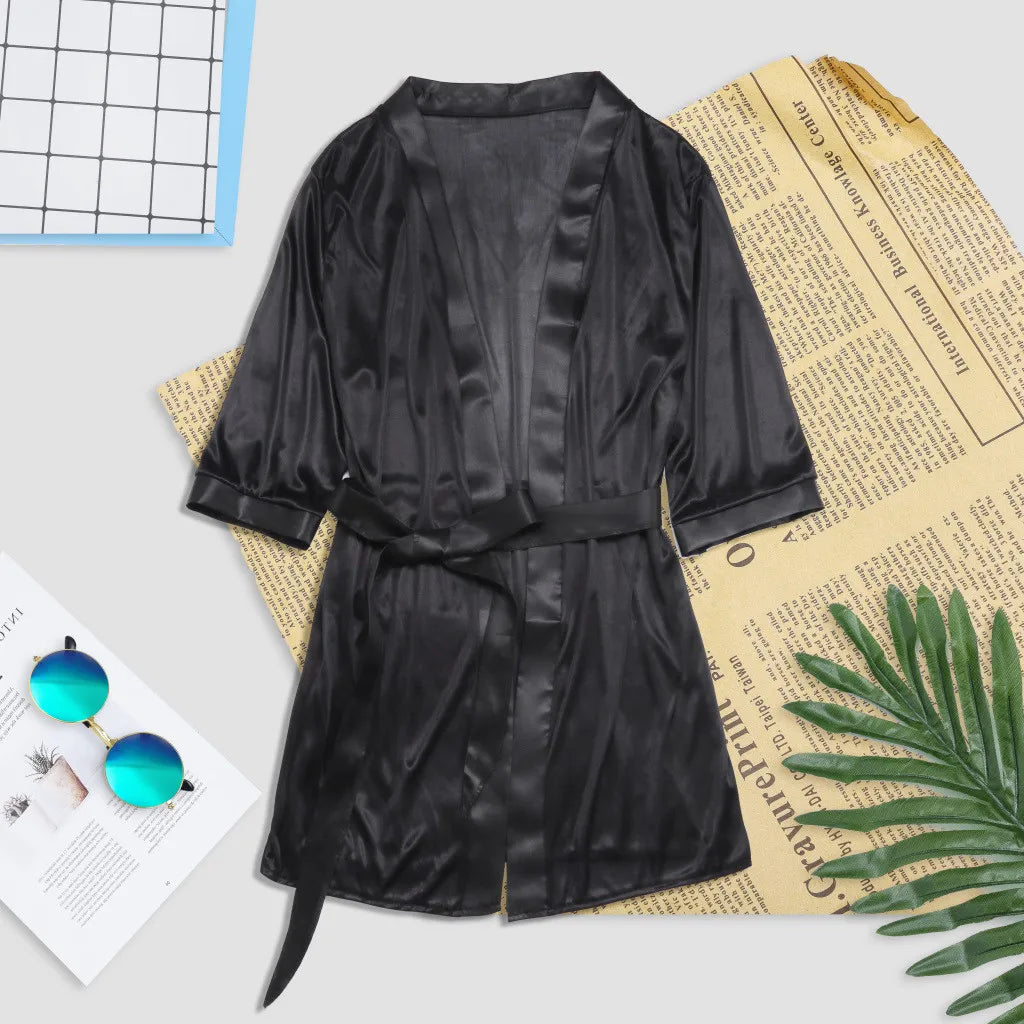 Womens Sexy Satin Sleepwear Lingerie Nightwear Underwear Night Gown Robe, Sexy Soft Comfortable Nightwear, Add Female Charm