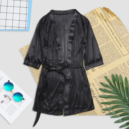 Womens Sexy Satin Sleepwear Lingerie Nightwear Underwear Night Gown Robe, Sexy Soft Comfortable Nightwear, Add Female Charm