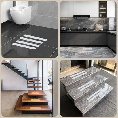 24pcs Anti Slip Strips Transparent Shower Stickers Bath Safety Strips Non Slip Strips for Bathtubs Showers Stairs Floors