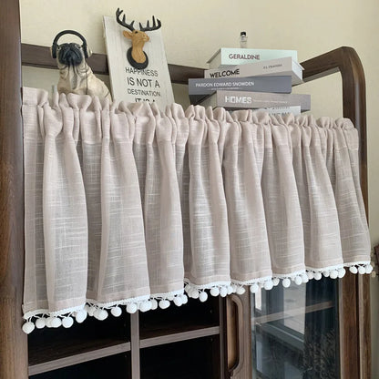Japanese tassel half curtain partition door curtain kitchen short curtain coffee curtain pastoral decoration short curtain yarn