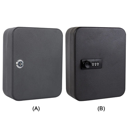 Combination Key Cabinet 20 Key Hooks Key Box Wall Mounted with Key/Code Lock Key Storage Lock Box Key Cabinet Security Lock Box