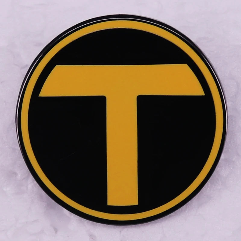 American animated superhero television series T logo Badge Enamel pins Jewelry Accessories
