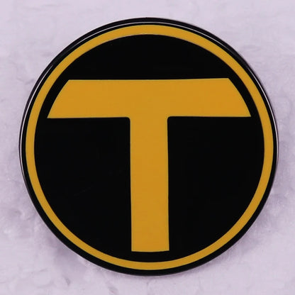 American animated superhero television series T logo Badge Enamel pins Jewelry Accessories