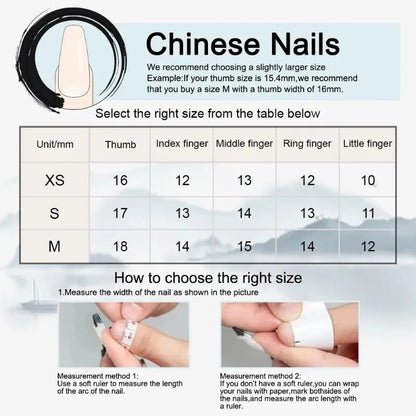 10Pcs Green Chinese Press-on Nails Featuring Lotus Leaf & Koi Crescent Moon and Bamboo Designs Traditional Nail for Women&Girls