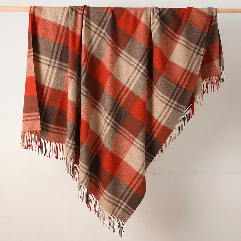 100% Wool Blanket Warm 1.5*2m Fleece Blankets For Sofa Winter Sleeping Comforter Adult Children Bedding Office Travel Blanket