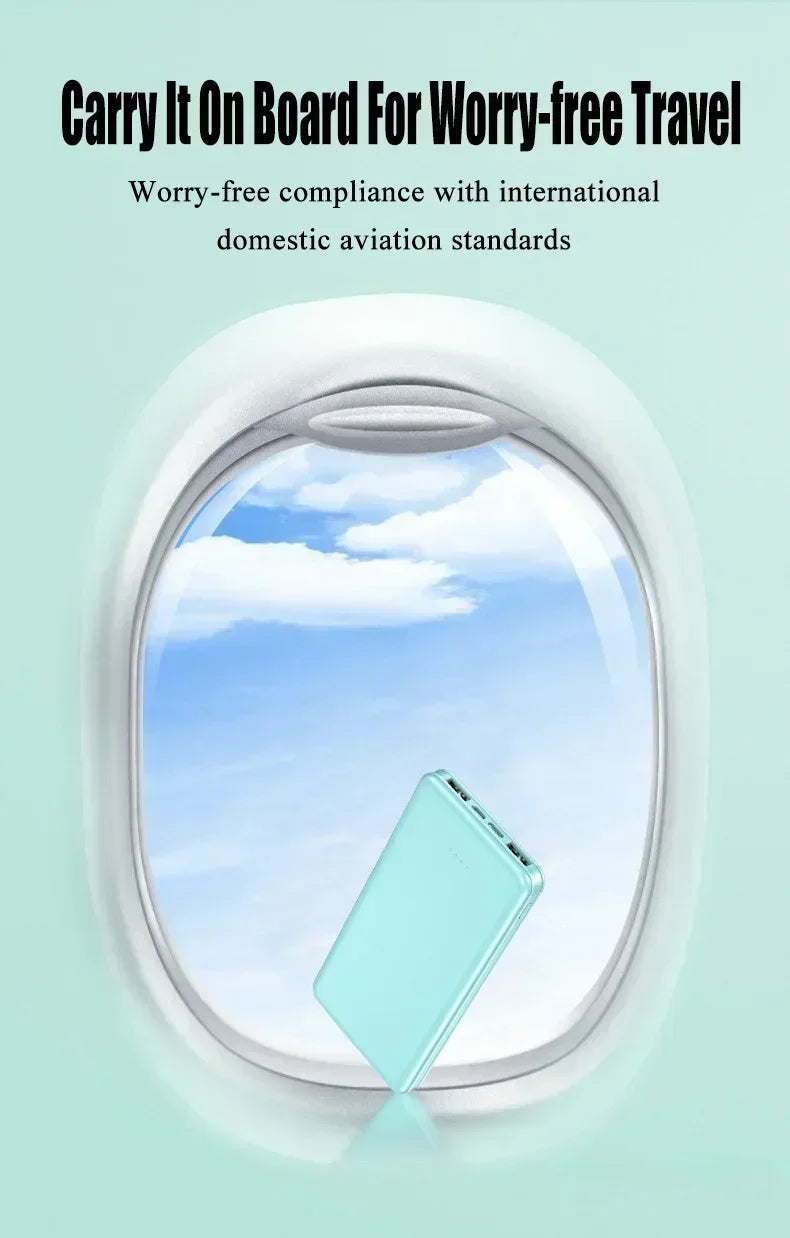 New Portable Power Bank 20000mAh Ultra Large Capacity 10W Super Fast Charger Dual Output Dual Input Design External Battery Pack