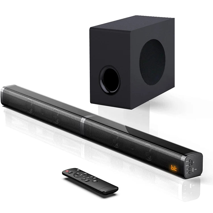 80W TV SoundBar 2.1 Bluetooth Speaker 5.0 Home Theater System 3D Surround Sound Bar Remote Control With Subwoofer For TV
