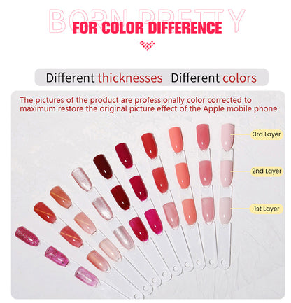 BORN PRETTY Jelly Nude Gel Nail Polish 10ml Light Pink Peach Translucent Color UV Light Cure Gel Varnish Nail Art DIY at Home