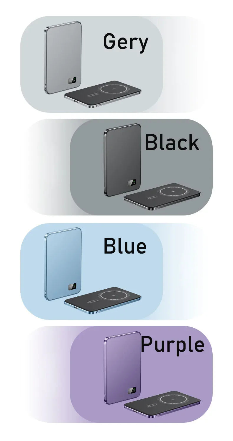 Wireless Magnetic Power Bank 10000mAh External Battery Mini PowerBank with Digital for Magsafe IPhone 15 14 13 12 11 Poverbank