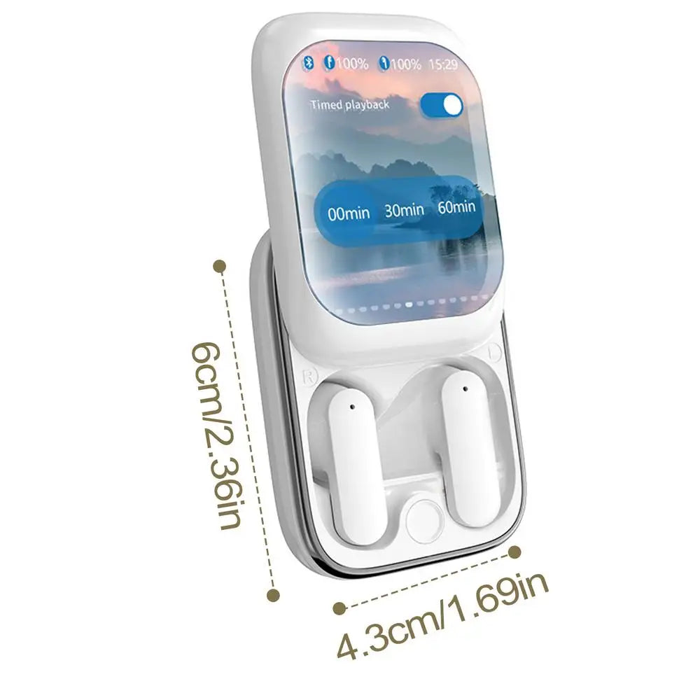 Wireless Ear Buds In-Ear Headphones Wireless Earbuds Slider Earphones Cordless Earbuds Full Color Touchscreen Ear Buds In-Ear