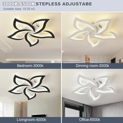 LED Ceiling Light Modern Black/White Acrylic Decor Lamp Bedroom Living Room Study Indoor Home Creativity Decorative