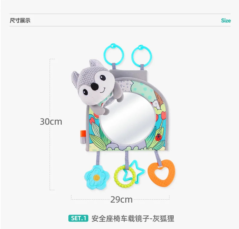 Cartoon View Back Seat Mirror Baby Car Mirror Safety Seat Headrest Rearview Mirror Baby Facing Rear Ward Car Kids Monitor Gifts