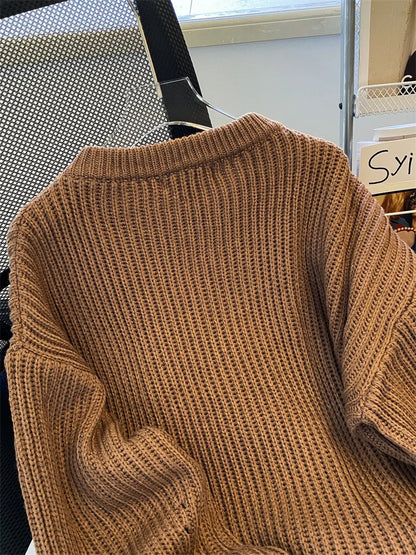 Syiwidii Oversized Sweaters for Women Knit Pullover Spring Autumn Winter Long Sleeve Causal Fashion Elegant Ladies Loose Jumpers