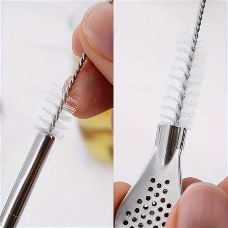 Straw Spoon Multi-purpose Stainless Steel Straw Spoon Juice Milk Tea Spoon Cute Creative Coffee Stirring Spoon