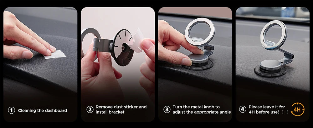 JOYROOM All-Metal Fordable Magnetic Phone Holder for Car 360° Rotation Strong Magnets Phone Mount Stand for Car Dash for iPhone