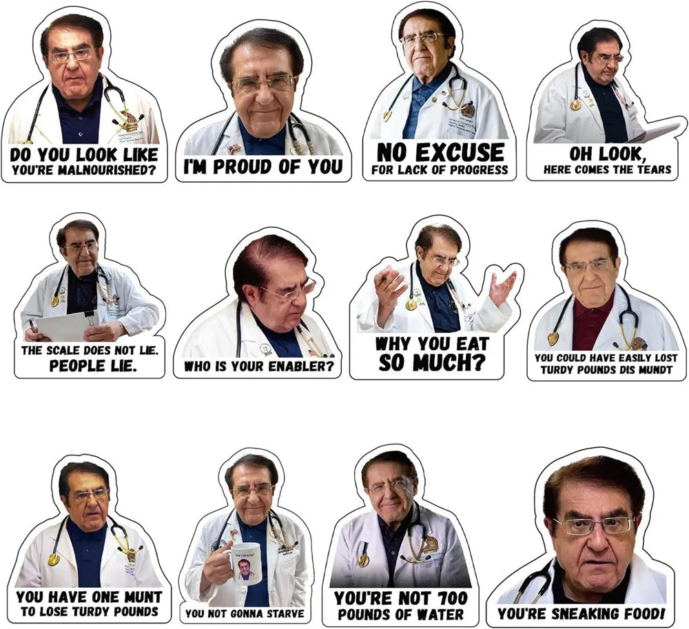 12Pcs Dr Now Magnets Funny Dr. Nowzaradan Fridge Magnet Kitchen Strong Fridge Magnets Cute Magnetic Accessories for Refrigerator