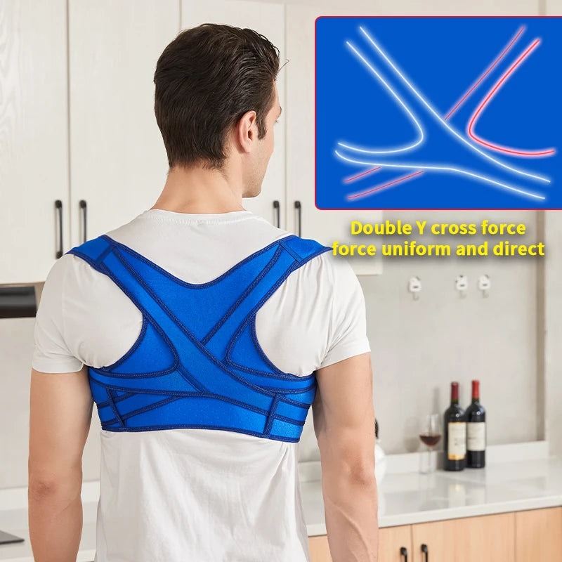 Posture Corrector Adjustable Upper Back Brace Breathable Back Support Straightener for Neck Shoulder Clavicle Lumbar Pain Relief
