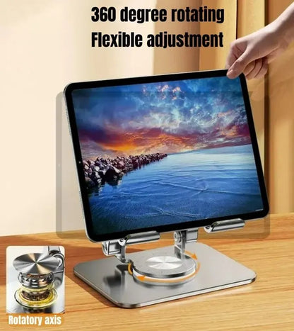 Tablet Stand Adjustable with 360 Swivel Base Aluminum Tablet Stand Holder Universal Tablet Holder for iPad Samsung Huawei Lenovo