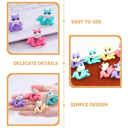 50pcs Squirrel Eraser Cute Mini Cartoon Animal Student Fun Bulk School Supplies Tiny Rubber Stationery Gifts Kids