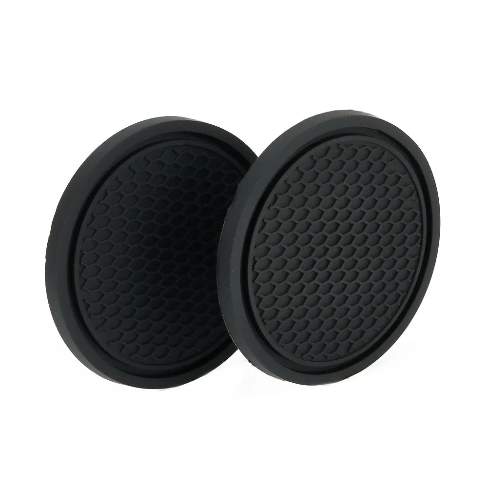 2pcs Black Car Auto Cup Holder Anti Slip Insert Coasters Pads Interior Accessories For Most Cups Accessories