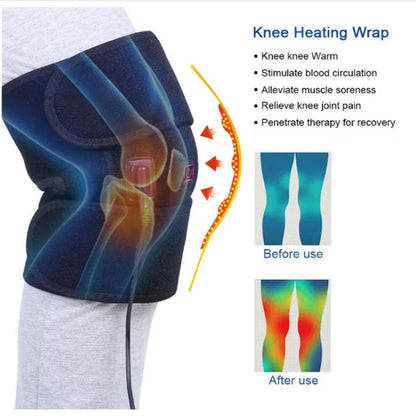 New Electric Heating Knee Pads Relieve Pain Relief Support Brace Therapy Joint Injury Recovery Rehabilitation For Arthritis Leg