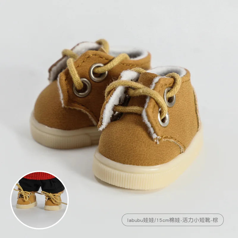 Labubu 17cm  Shoes Fashion labubu Canvas Shoes Clothes Cartoon Baby Canvas Leather Shoes Doll Universal Clothing Accessories