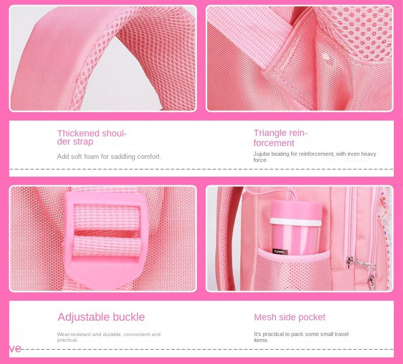 Children School backpack for Girls Cute Cat School Students Backpack For Kids Wheeled Backpack Bag Trolley School Bags On Wheels