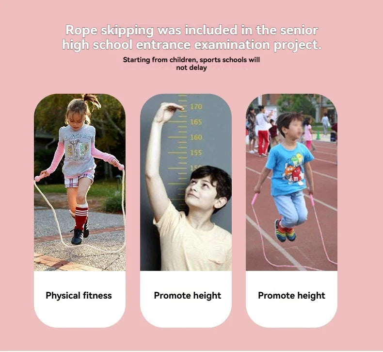 Wholesale adult and children's skipping ropes with colorful soft beads and bamboo nodes. Children's skipping ropes