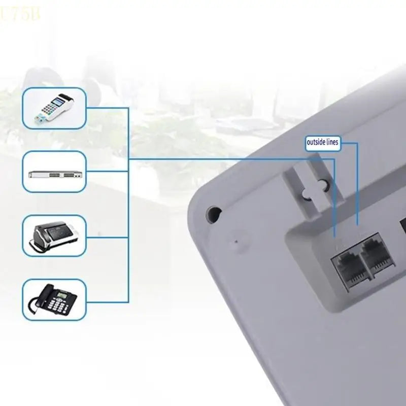 U75B C168 Office Telephone Hotel Fixed Line Phone No Need Battery Double Interfaces Corded Telephone 24 Selectable Ringtones
