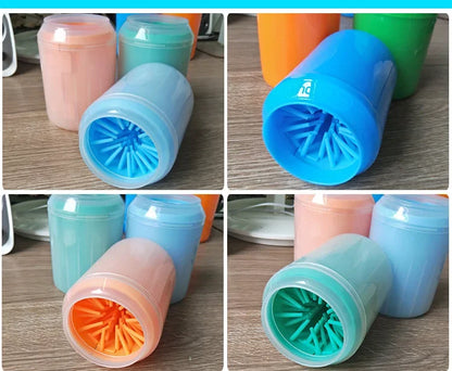 Portable Pet Outdoor Paw Cleaner Cup, Soft Silicone Combs, Quick Wash Foot Cleaning Brush, Towel, Bucket