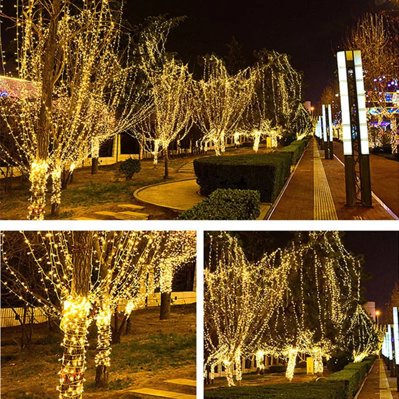 LED String Light 220V EU Plug Night Light 8 Modes Indoor Outdoor Decor Wedding Party Christmas Tree Home Garden Patio Decoration